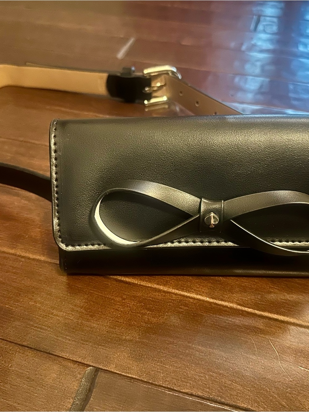 Kate Spade ♠️ Black Leather Belt Bag size S/M - Picture 5 of 5